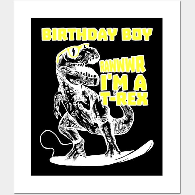 Rawr! Its my Birthday Shirt - Dinosaur birthday - Dinosaur shirt - Birthday shirt - Dino shirt - Dinosaur party - Dinosaur tshirt Wall Art by johnii1422